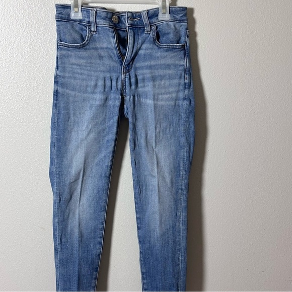 American Eagle Women Blue Jegging Crop Jeans Next Level Stretch size 0 Short.‎ - Picture 2 of 9